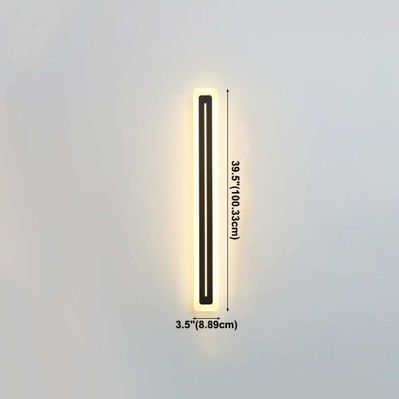 Linear Metal Wall Light Modern Style 1 Light Wall Mounted Lighting in Black