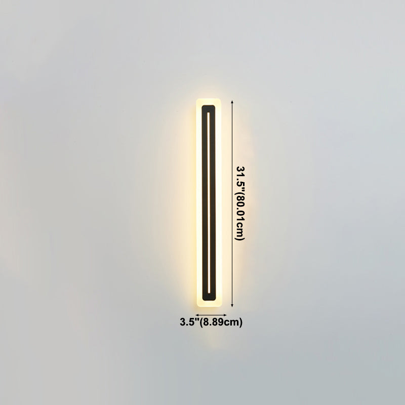 Lineare Metallwandlicht moderner Stil 1 Lichtwandmontierte Beleuchtung in Schwarz