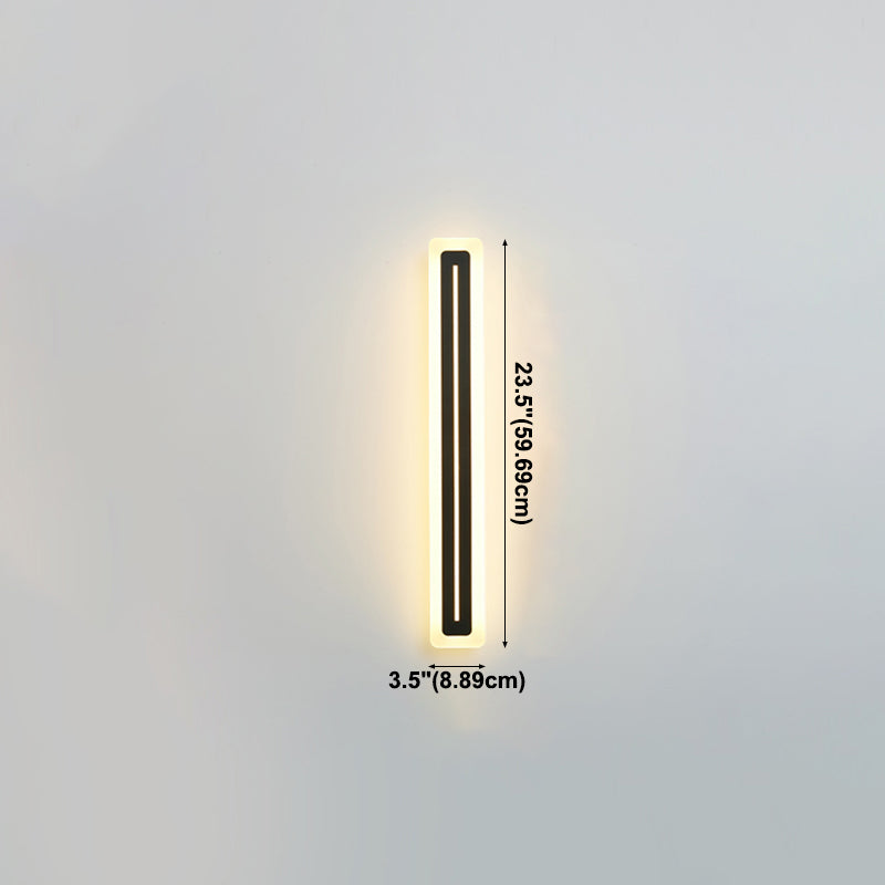 Lineare Metallwandlicht moderner Stil 1 Lichtwandmontierte Beleuchtung in Schwarz