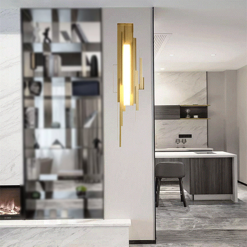 Luz de pared de metal de sombra única estilo moderno 1 lámpara de montaje de pared ligera en oro