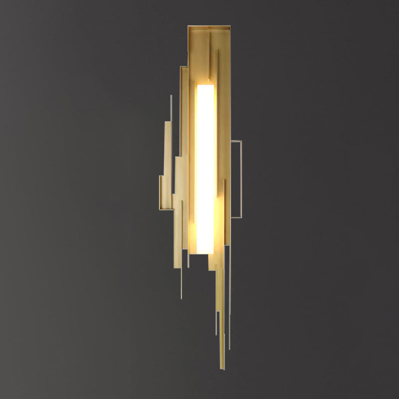 Luz de pared de metal de sombra única estilo moderno 1 lámpara de montaje de pared ligera en oro