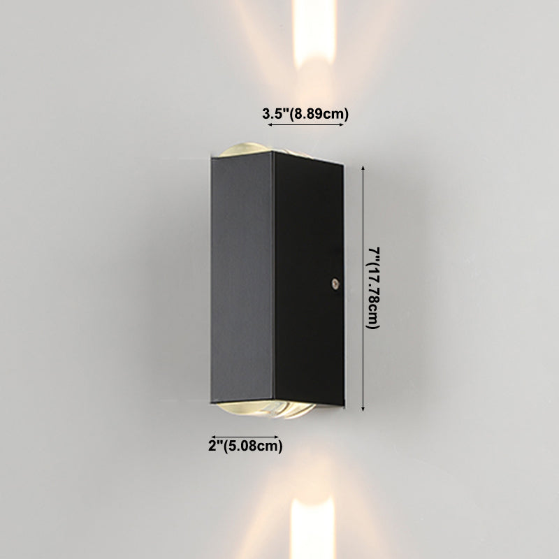 Luz de pared de metal de forma cuadrada estilo moderno de 2 luces lámpara de montaje de pared en negro