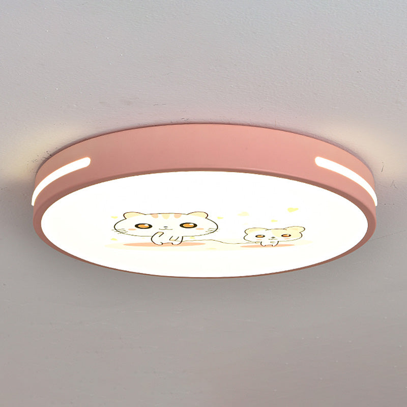 Lampada da soffitto moderna a LED Macaroon in ferro di forma rotonda con montaggio ad incasso per camera da letto