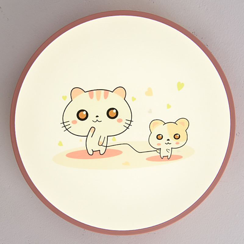 Lampada da soffitto moderna a LED Macaroon in ferro di forma rotonda con montaggio ad incasso per camera da letto