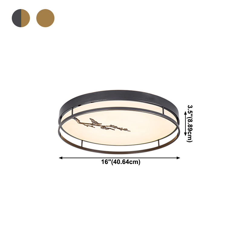 Lámpara empotrada de forma redonda Lámpara de techo empotrada de metal moderno con 1 luz en negro