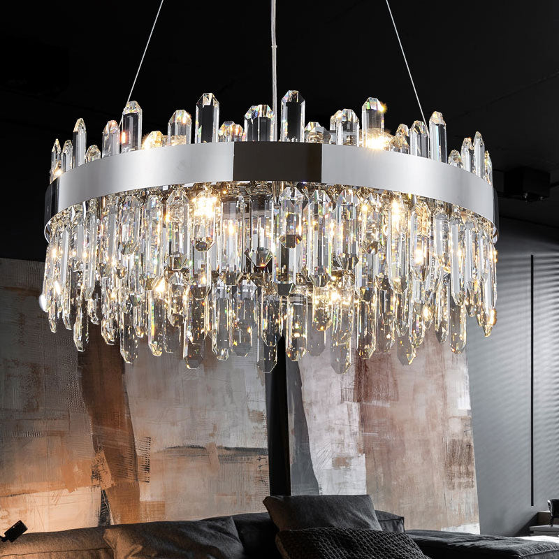 Radform Kronleuchter Licht moderner Kristall 1-Licht Kronleuchter Lichtleuchte in Silber