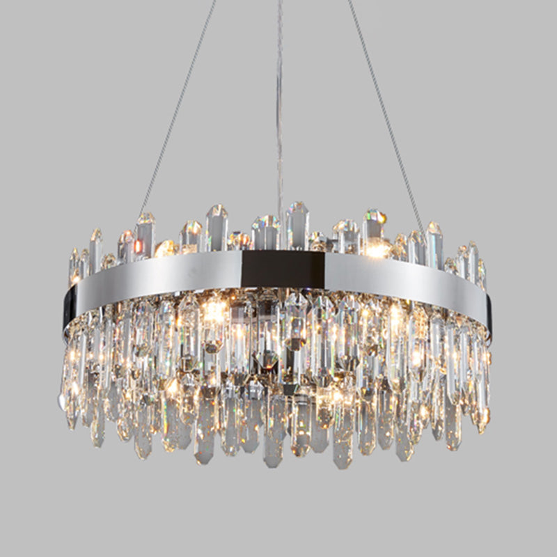 Wielvorm kroonluchter licht modern kristal 1-licht kroonluchter verlichtingsarmatuur in zilver