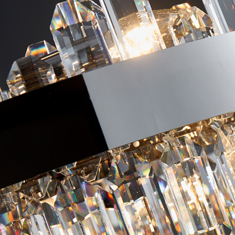 Wielvorm kroonluchter licht modern kristal 1-licht kroonluchter verlichtingsarmatuur in zilver