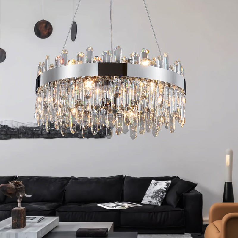 Radform Kronleuchter Licht moderner Kristall 1-Licht Kronleuchter Lichtleuchte in Silber