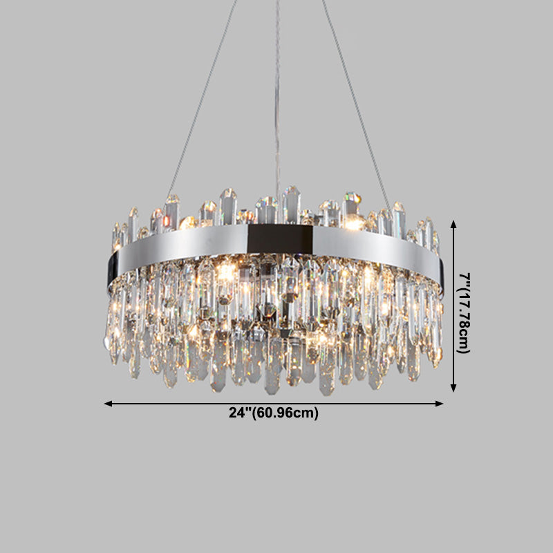 Radform Kronleuchter Licht moderner Kristall 1-Licht Kronleuchter Lichtleuchte in Silber