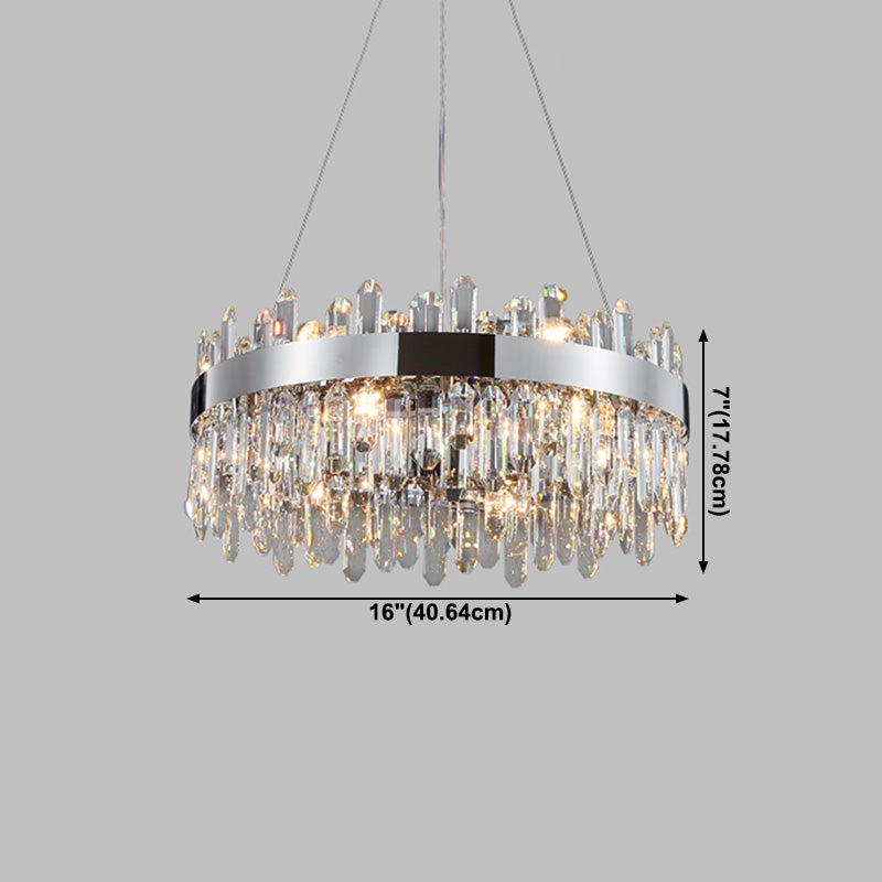 Radform Kronleuchter Licht moderner Kristall 1-Licht Kronleuchter Lichtleuchte in Silber