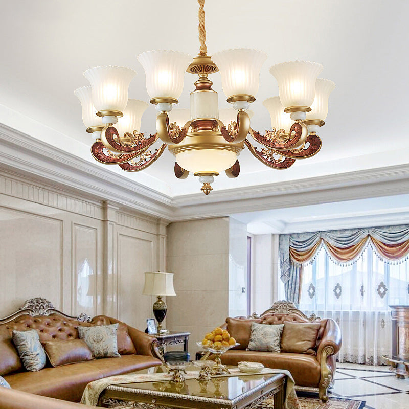 Geometry Shape Pendant Lights Modern Style Glass Chandelier Lights in Gold