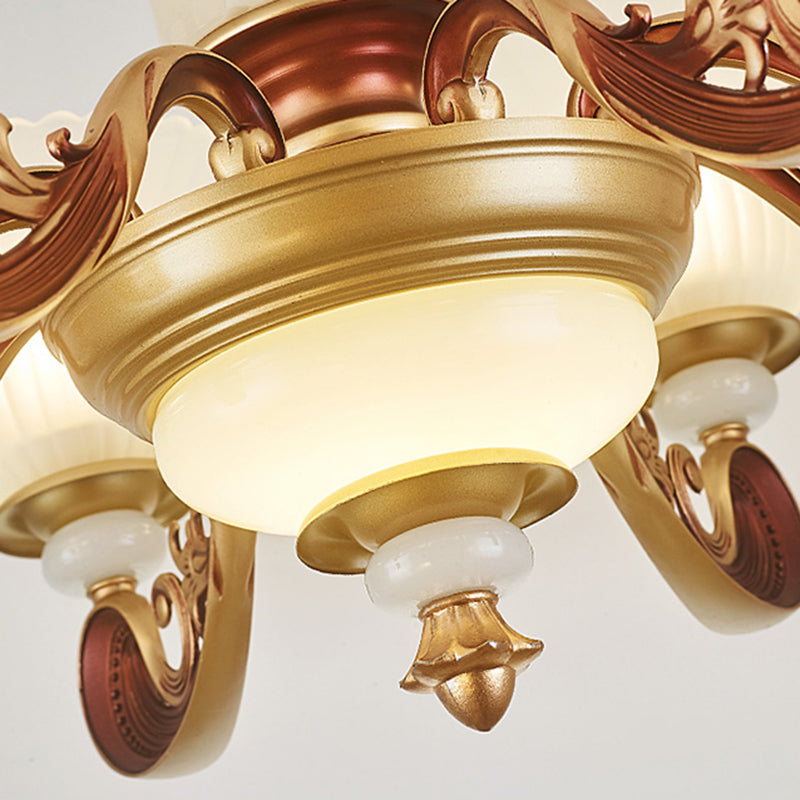 Geometry Shape Pendant Lights Modern Style Glass Chandelier Lights in Gold