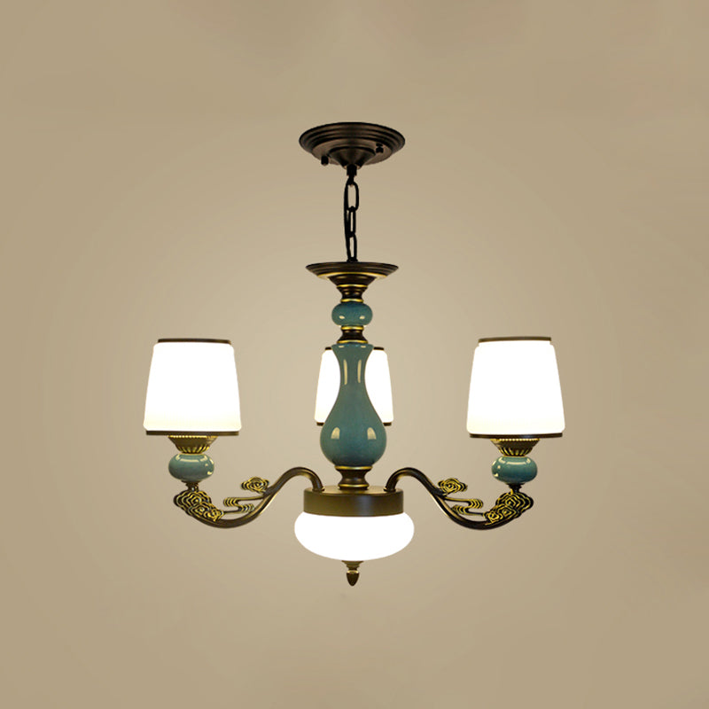 Cylinder Shape Pendant Lights Modern Style Glass Chandelier Light Fixtures