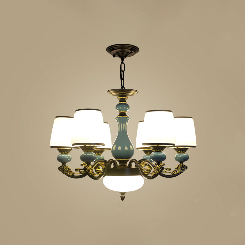 Cylinder Shape Pendant Lights Modern Style Glass Chandelier Light Fixtures