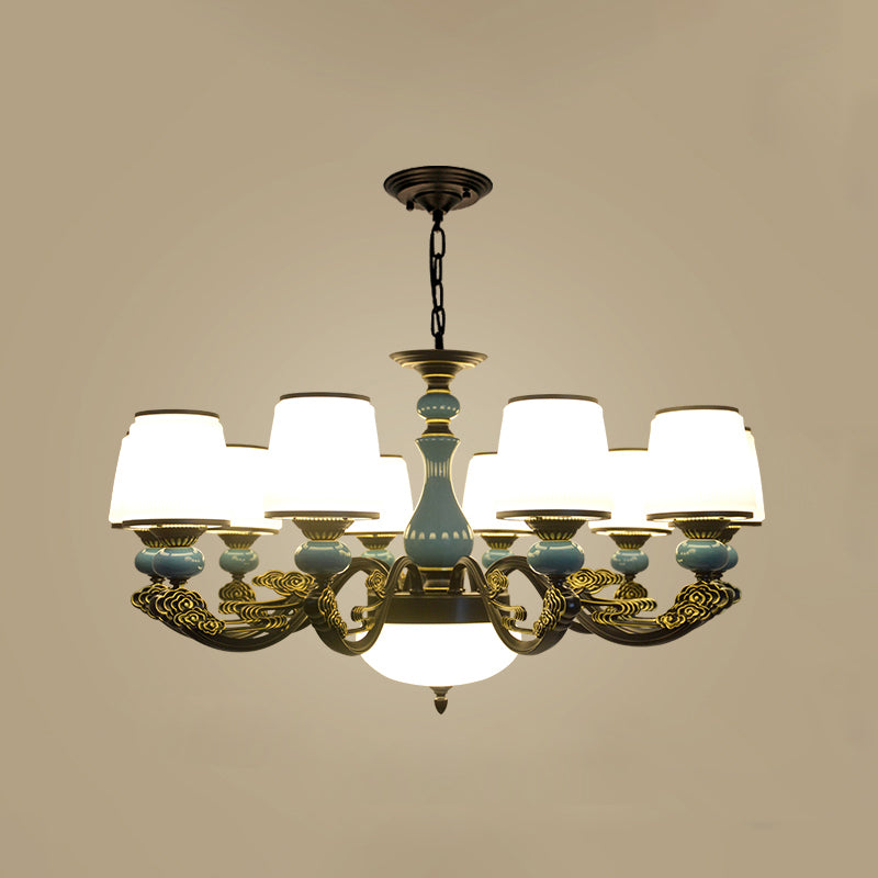 Cylinder Shape Pendant Lights Modern Style Glass Chandelier Light Fixtures