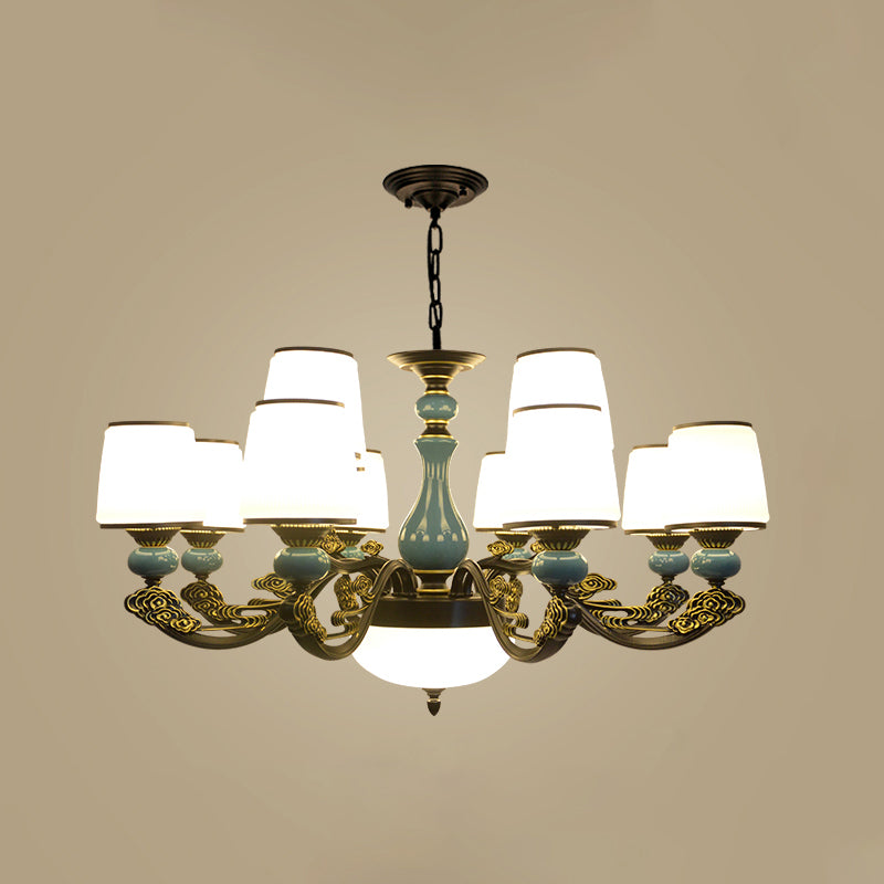 Cylinder Shape Pendant Lights Modern Style Glass Chandelier Light Fixtures