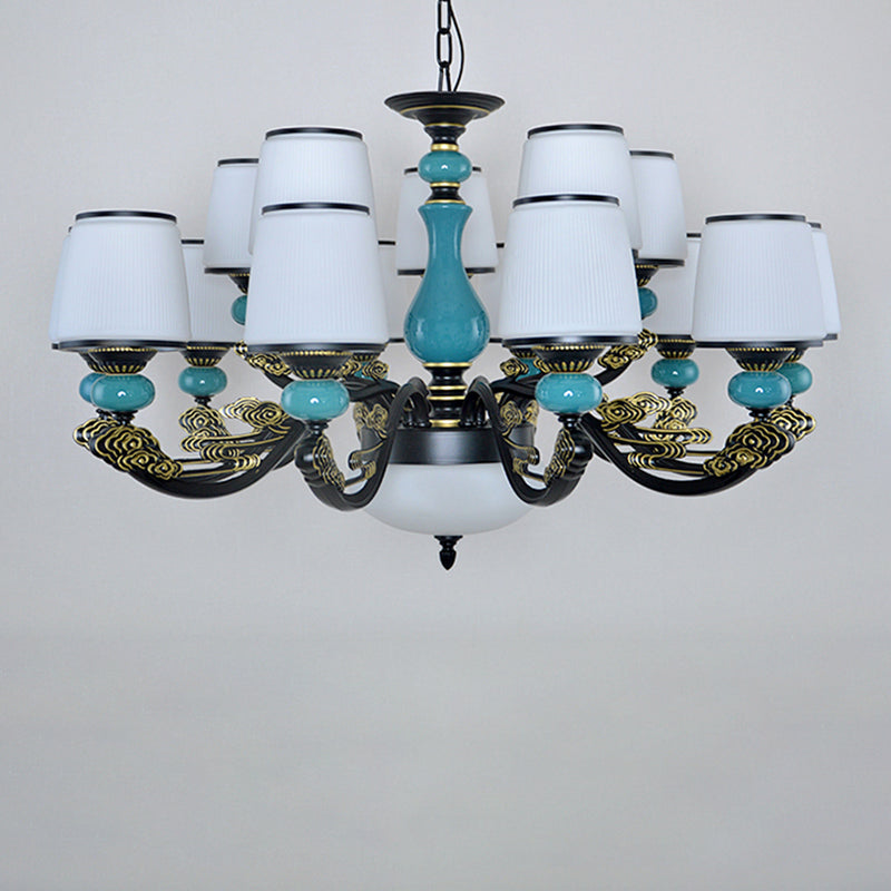 Cylinder Shape Pendant Lights Modern Style Glass Chandelier Light Fixtures