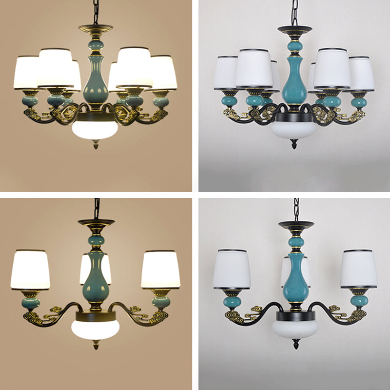 Cylinder Shape Pendant Lights Modern Style Glass Chandelier Light Fixtures