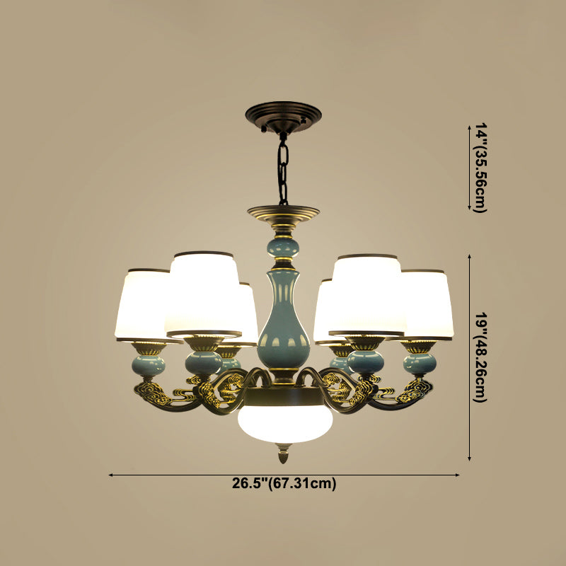 Cylinder Shape Pendant Lights Modern Style Glass Chandelier Light Fixtures