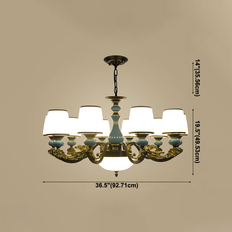 Cylinder Shape Pendant Lights Modern Style Glass Chandelier Light Fixtures