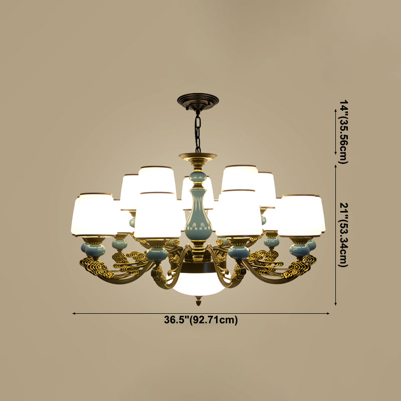 Cylinder Shape Pendant Lights Modern Style Glass Chandelier Light Fixtures