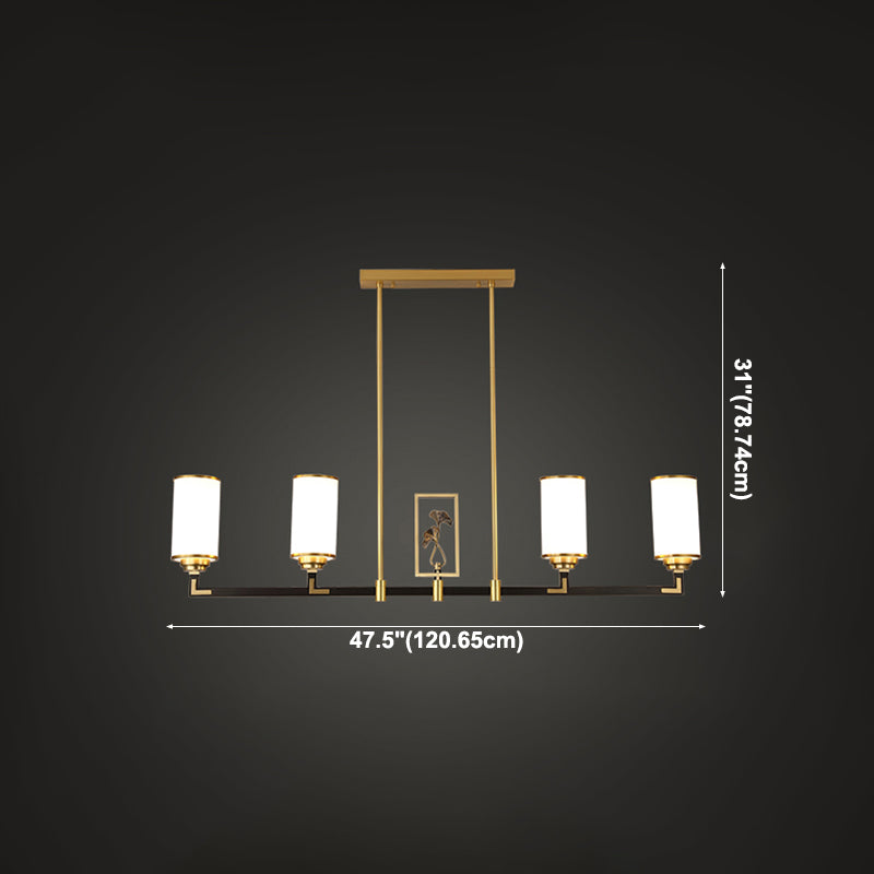 Cylinder Shape Pendant Lights Modern Style Glass Chandelier Lights