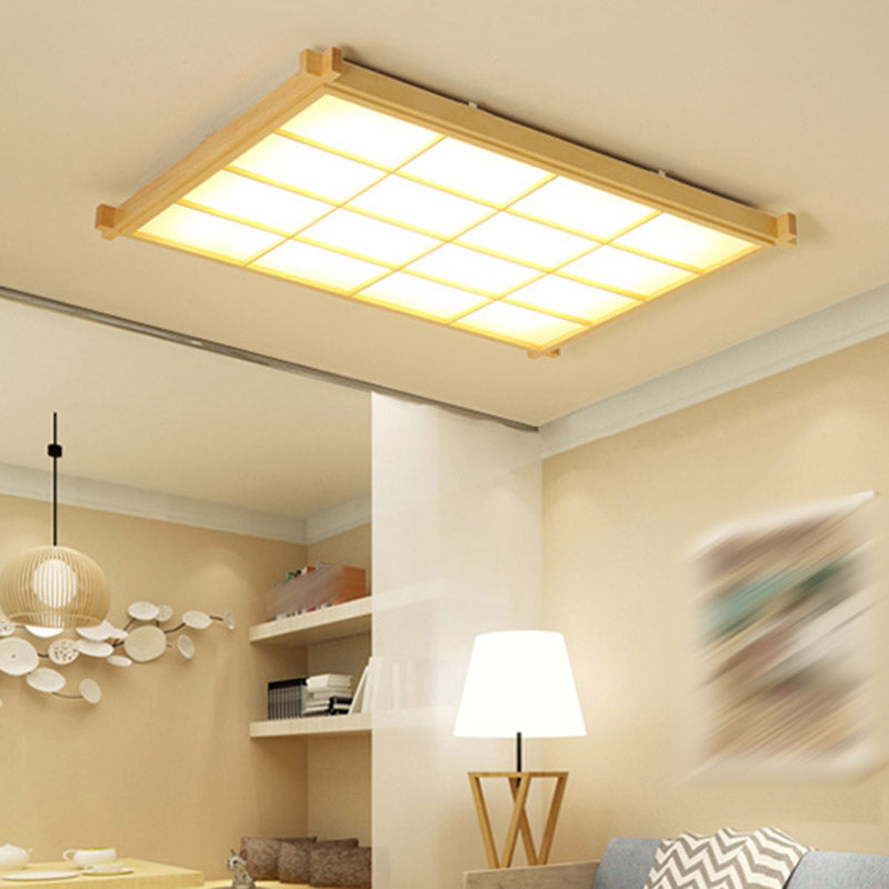 Houten inbouw plafondverlichtingsarmatuur Moderne LED-plafondlamp voor woonkamer