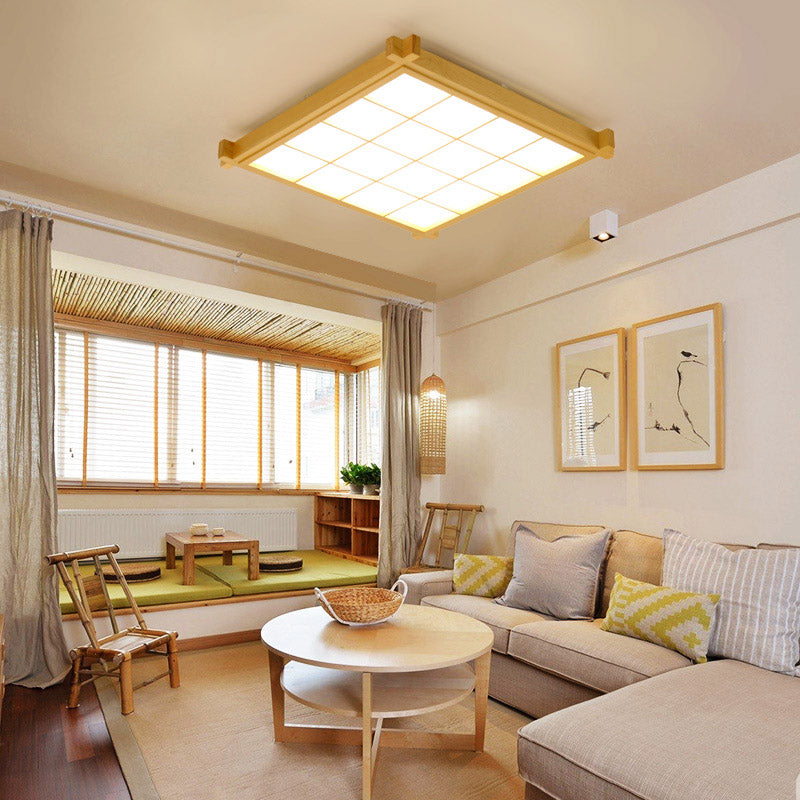 Wooden Flush Mount Ceiling Lighting Fixture Modern LED Ceiling Light for Living Room