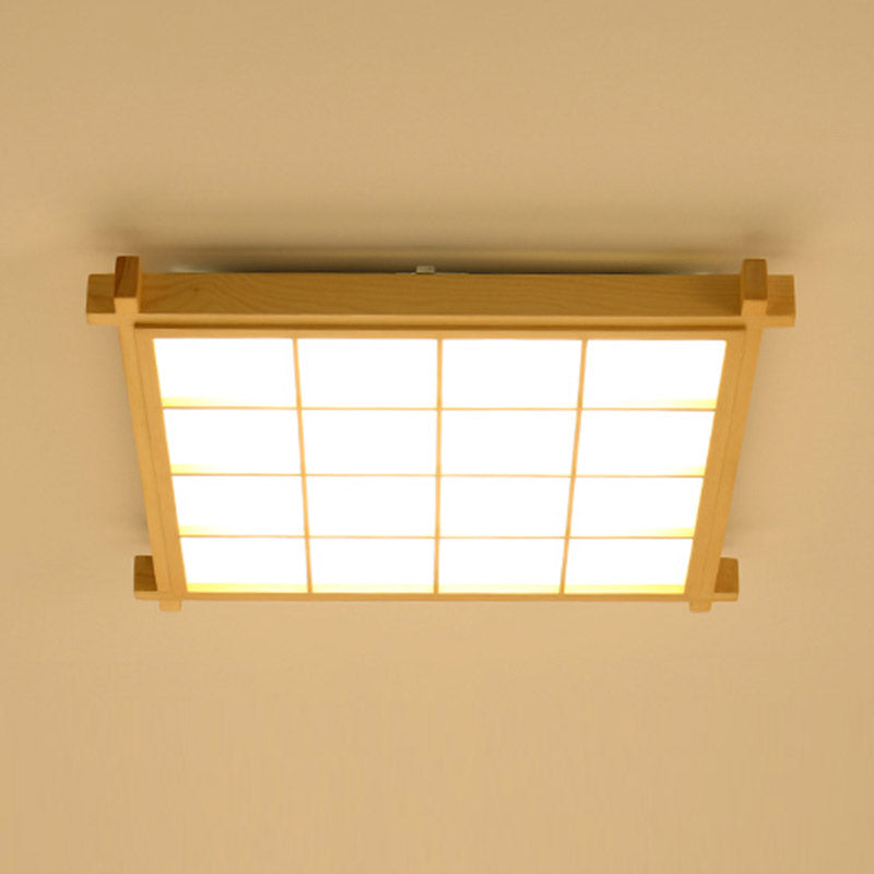Houten inbouw plafondverlichtingsarmatuur Moderne LED-plafondlamp voor woonkamer