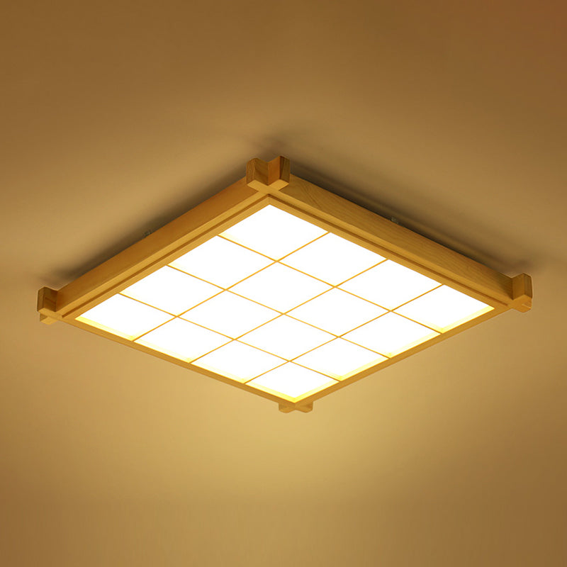 Houten inbouw plafondverlichtingsarmatuur Moderne LED-plafondlamp voor woonkamer