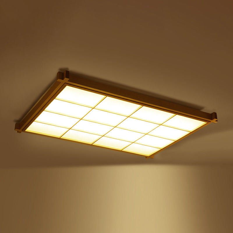 Wooden Flush Mount Ceiling Lighting Fixture Modern LED Ceiling Light for Living Room