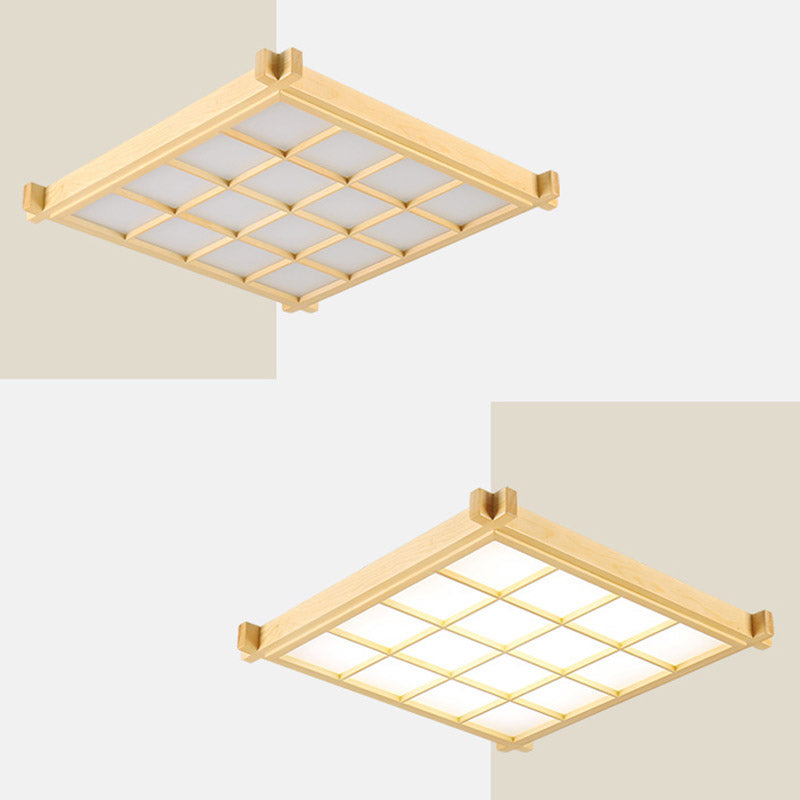 Wooden Flush Mount Ceiling Lighting Fixture Modern LED Ceiling Light for Living Room