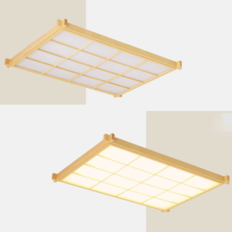 Houten inbouw plafondverlichtingsarmatuur Moderne LED-plafondlamp voor woonkamer