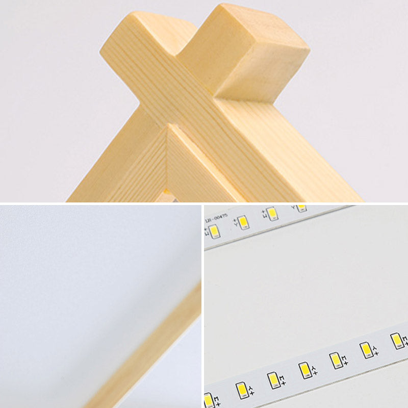 Wooden Flush Mount Ceiling Lighting Fixture Modern LED Ceiling Light for Living Room