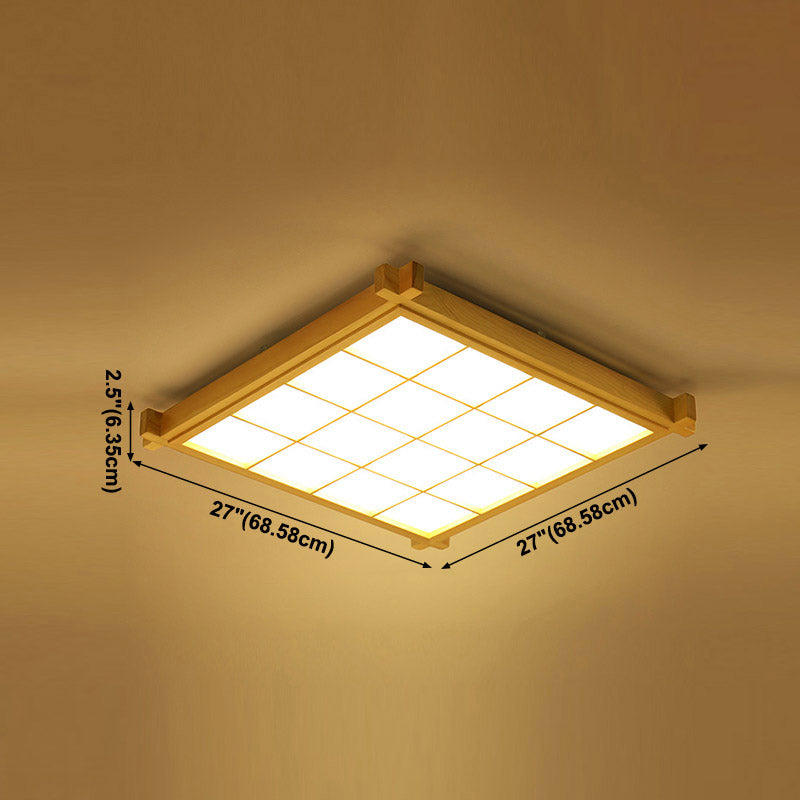 Houten inbouw plafondverlichtingsarmatuur Moderne LED-plafondlamp voor woonkamer