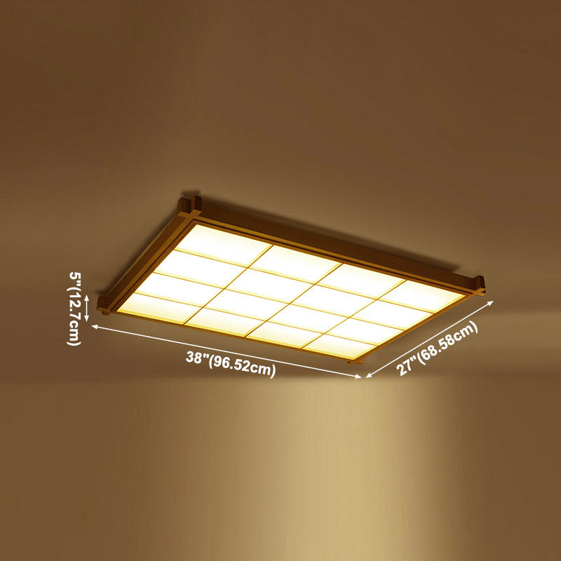 Houten inbouw plafondverlichtingsarmatuur Moderne LED-plafondlamp voor woonkamer