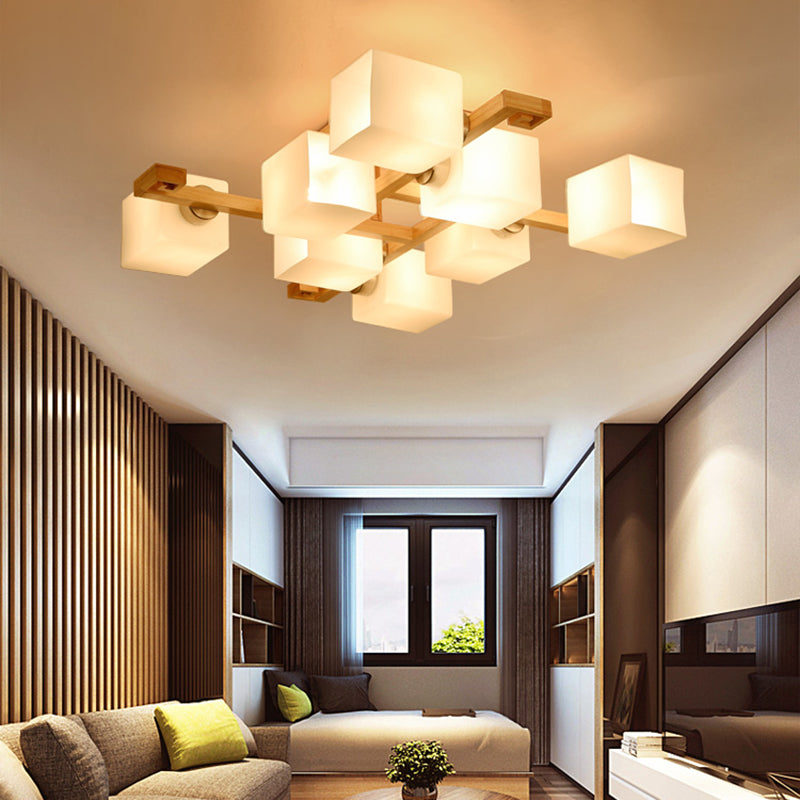Lampada da soffitto in legno Lampada da soffitto in stile moderno beige