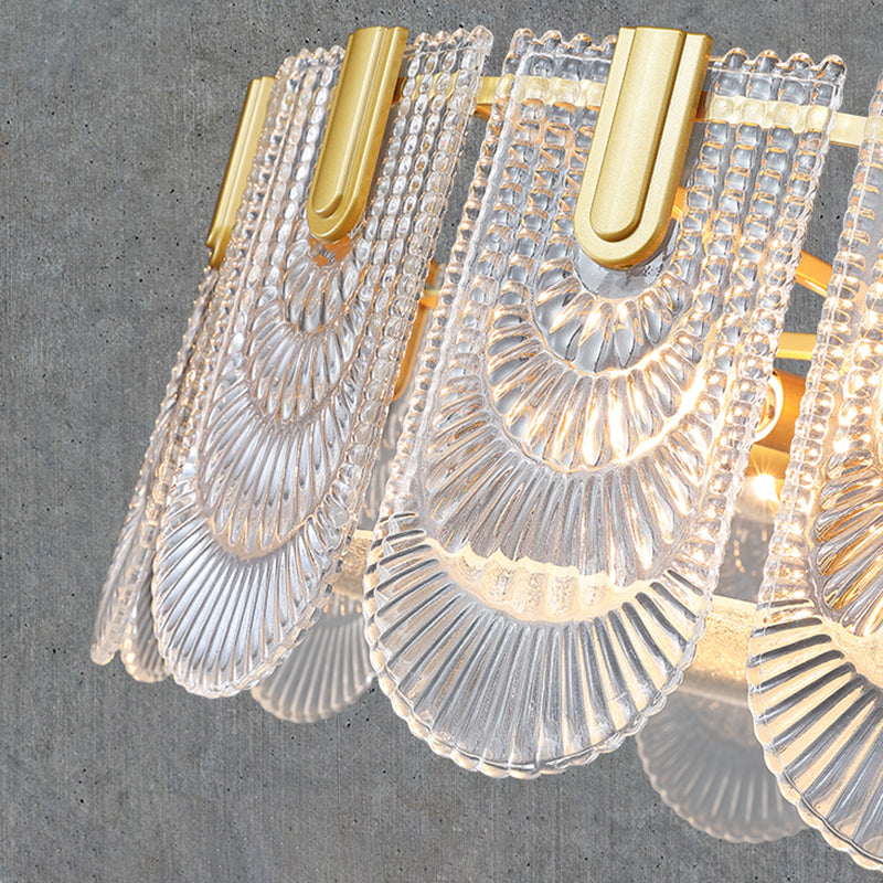 Simple Flush Mount Ceiling Lighting Contemporary Glass Ceiling Light in Gold