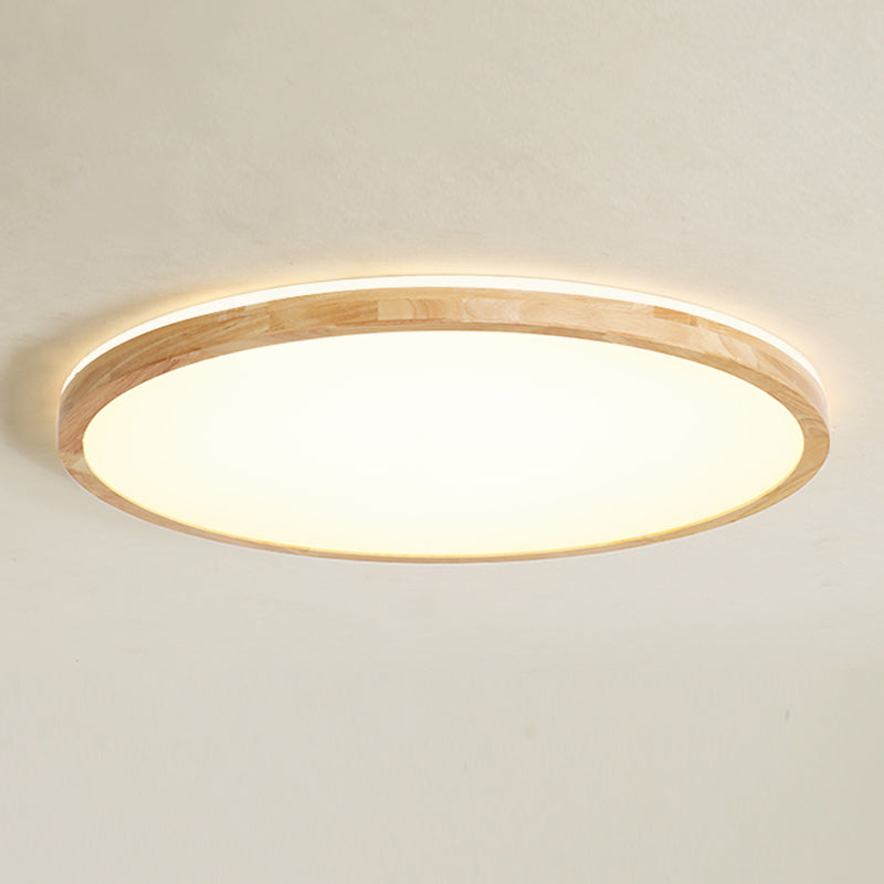 Plafoniera moderna a LED in legno con montaggio a incasso rotondo