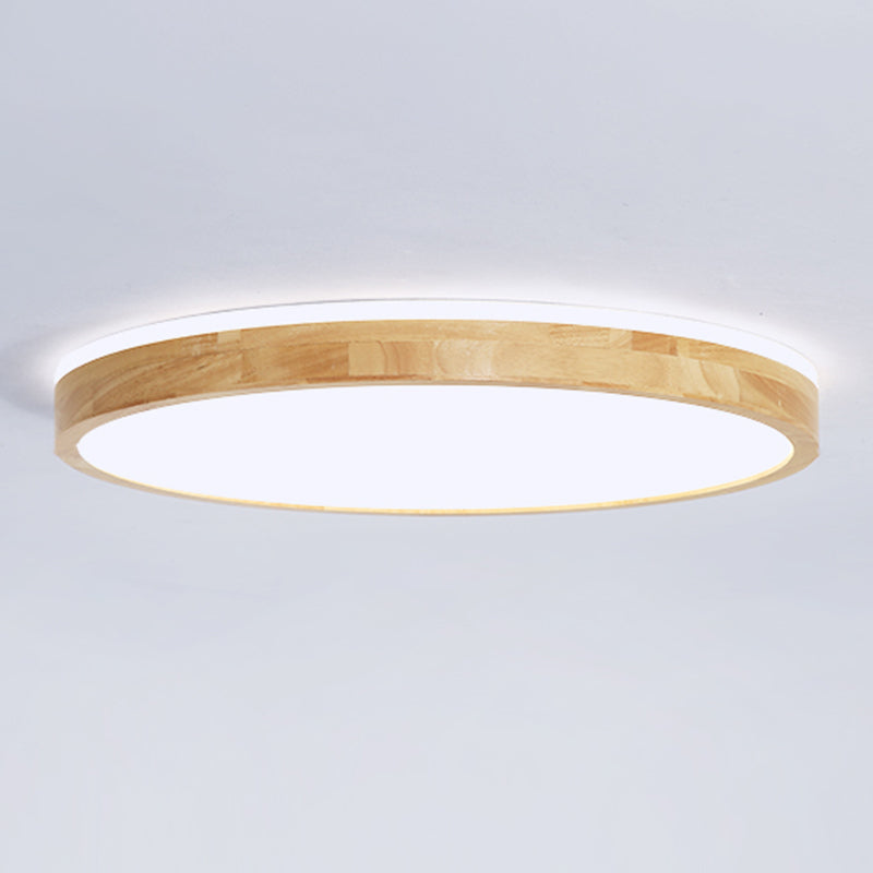 Plafoniera moderna a LED in legno con montaggio a incasso rotondo