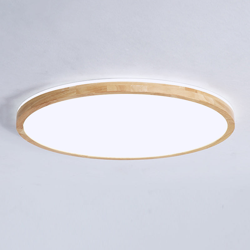 Plafoniera moderna a LED in legno con montaggio a incasso rotondo