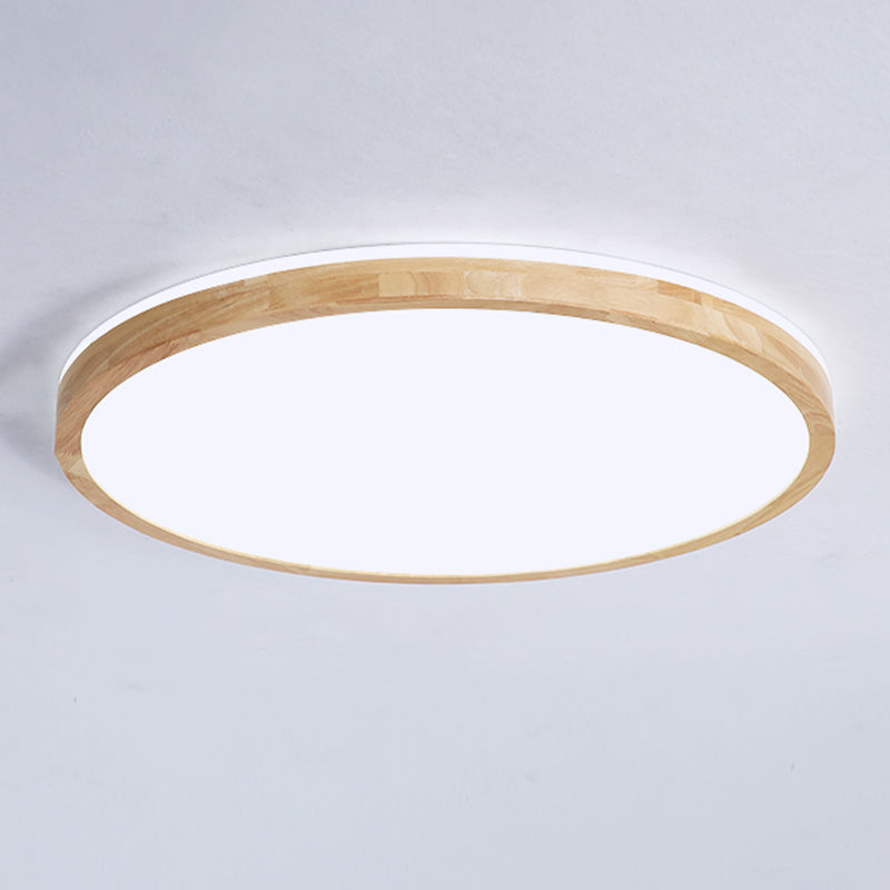 Plafoniera moderna a LED in legno con montaggio a incasso rotondo