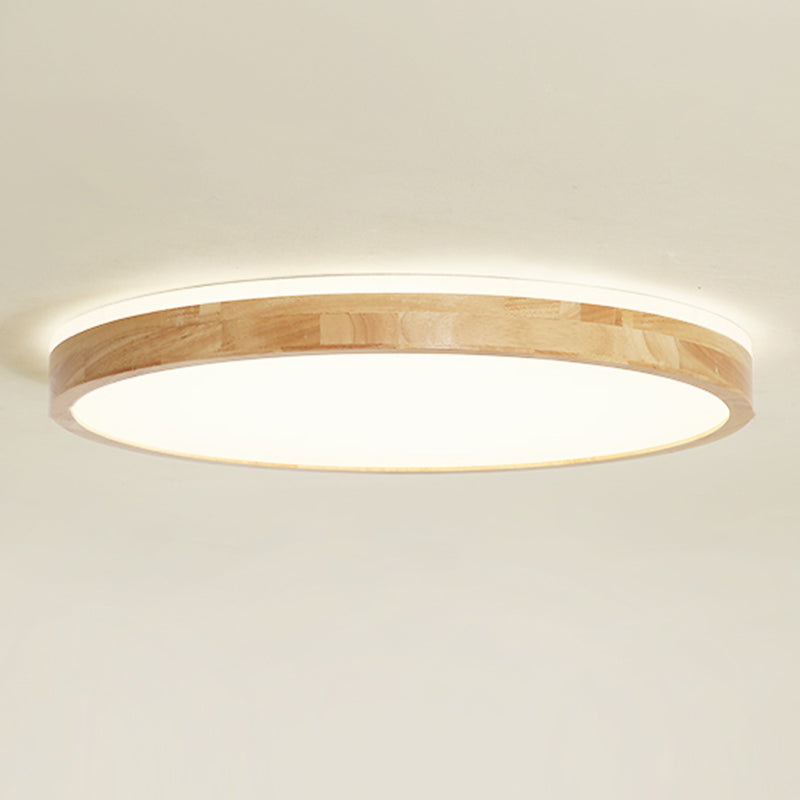 Plafoniera moderna a LED in legno con montaggio a incasso rotondo