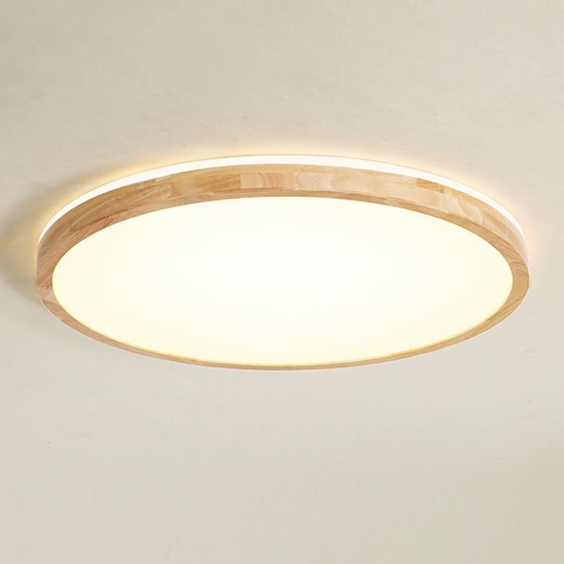 Plafoniera moderna a LED in legno con montaggio a incasso rotondo
