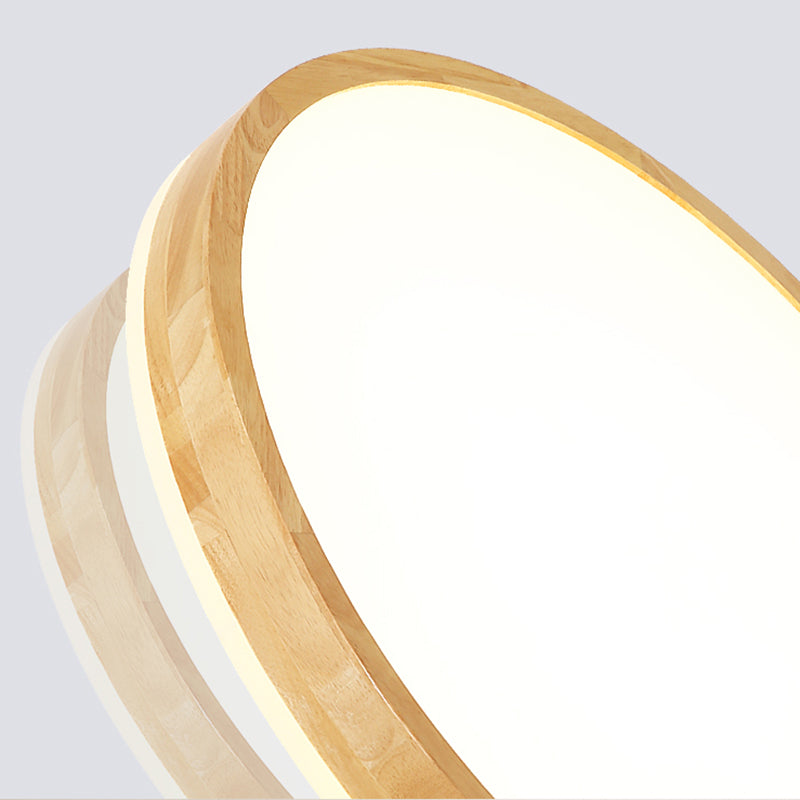 Plafoniera moderna a LED in legno con montaggio a incasso rotondo
