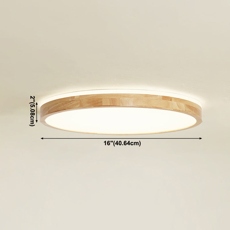 Plafoniera moderna a LED in legno con montaggio a incasso rotondo