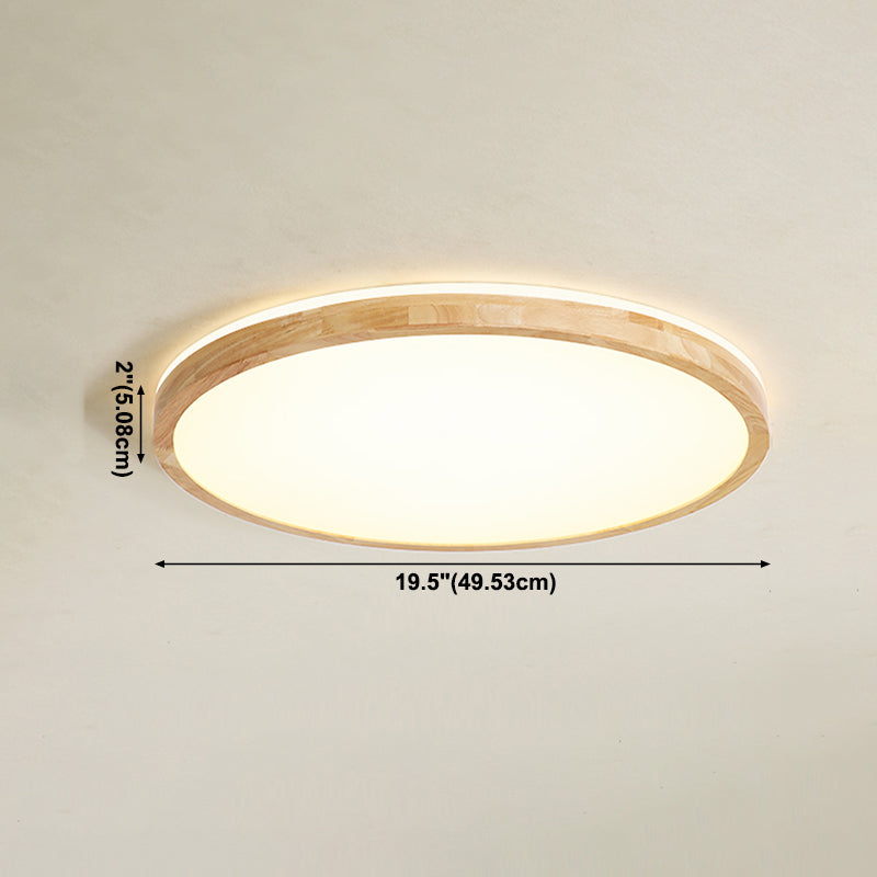 Plafoniera moderna a LED in legno con montaggio a incasso rotondo