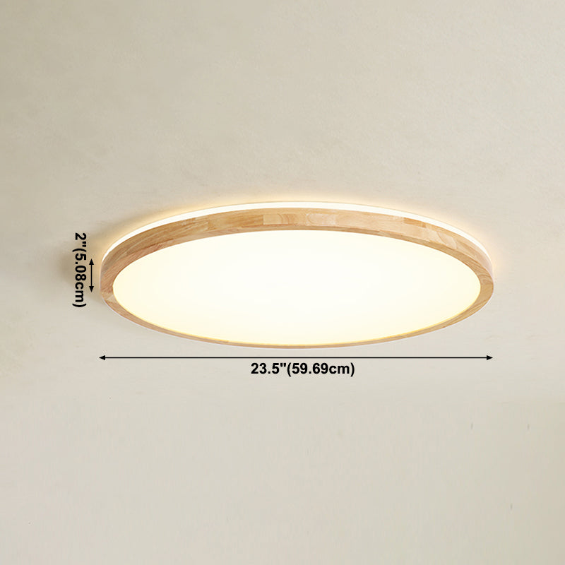 Plafoniera moderna a LED in legno con montaggio a incasso rotondo