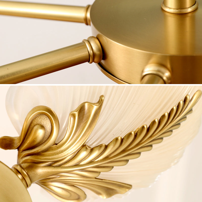 Lampada da soffitto in vetro con montaggio a semi-incasso Lampada da soffitto in ottone stile moderno